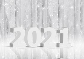 Happy New Year background with 3d letters on wooden texture vector