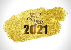Gold glittery Happy New Year design vector