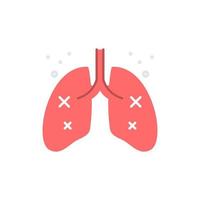 Damaged or infected lung flat icon vector