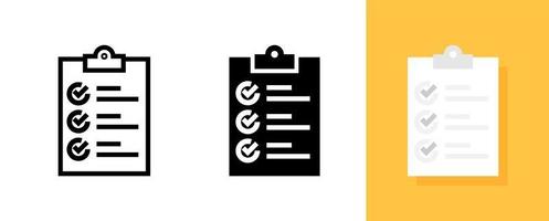 Simple Document Checklist Icon Set vector