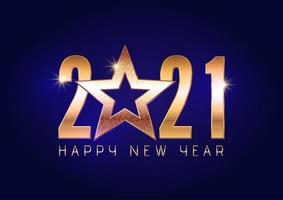 Happy New Year background with glittery gold star design vector