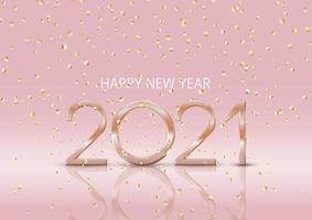 Happy New Yyear background with gold confetti vector