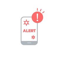 Smartphone coronavirus alert icon