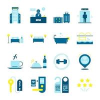 Hotel and hostel service icon collection vector