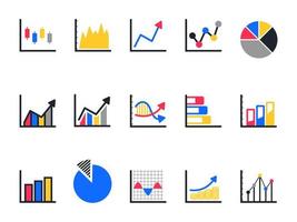 Chart and Graph icon set vector