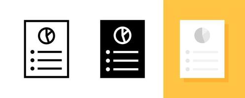 Data with Pie Chart Symbol, Business Information Icon Set vector