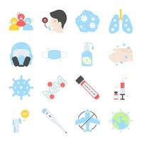 Coronavirus outbreak flat icon set vector