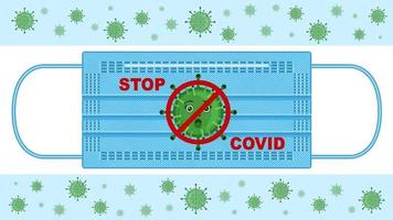 Stop COVID-19 face mask banner
