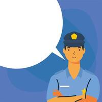 police man worker with bubble vector design