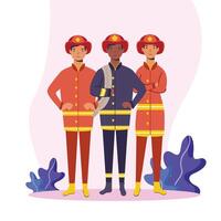 bomberos hombres trabajadores diseño vectorial vector