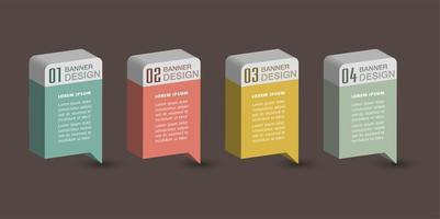 modern 3D text box template, banner infographics vector