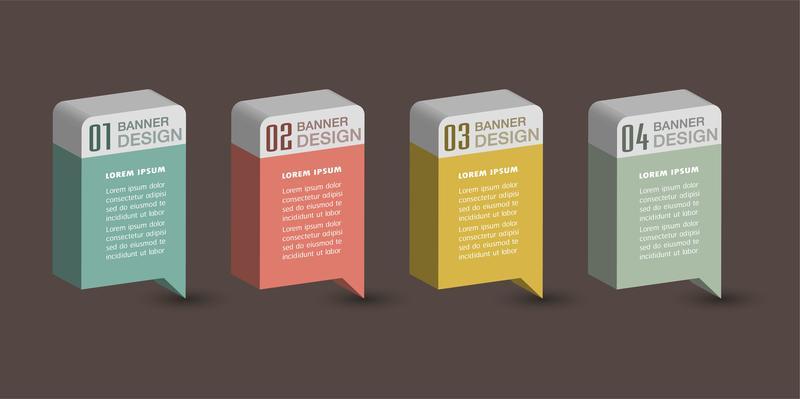 modern 3D text box template, banner infographics