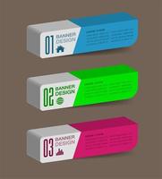 modern 3D text box template, banner infographics vector