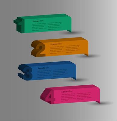 modern 3D text box template, banner infographics