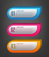 modern 3D text box template, banner infographics vector