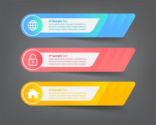 modern text box template, banner infographics