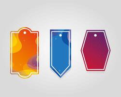 commercial tags hanging with vibrant color vector