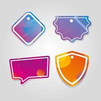 commercial tags hanging with vibrant color vector