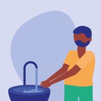 Man washing his hands vector design