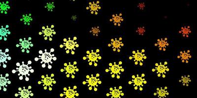 textura de vector verde oscuro, amarillo con símbolos de enfermedad