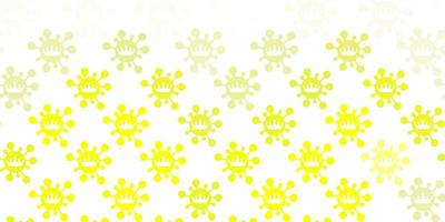 Light Green, Yellow vector pattern with coronavirus elements.