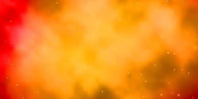 Light Orange vector background with small and big stars.