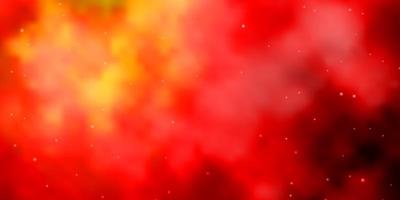 Light Orange vector background with small and big stars.