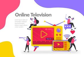 ilustração de assistir streaming de vídeo online no smartphone. adequado  para diagramas, infográficos, ilustração de livro, recurso de jogo e outros  recursos gráficos relacionados 17266075 Vetor no Vecteezy