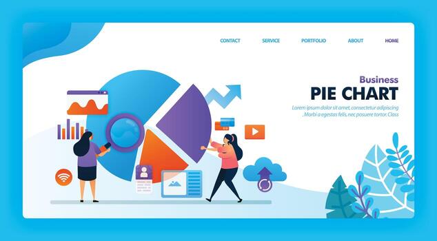 Landing page vector design of Business Diagram and Chart. Easy to edit and customize. Modern flat design concept of web page, website, homepage, mobile apps. character cartoon Illustration flat style.