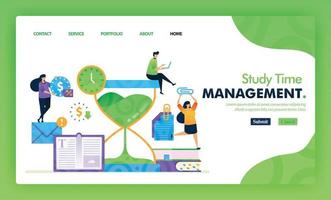 Landing page illustration concept back to school of study time management. Study Educational for marketing and promotion can use for website, web, UI mobile apps, flyer, poster, mobile app, brochure vector