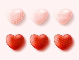 Vector red hearts collection