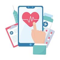 Heart pulse inside smartphone document and injection vector design