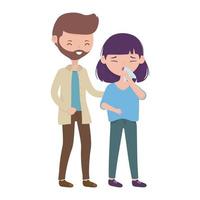 Woman with dry cough and man vector design