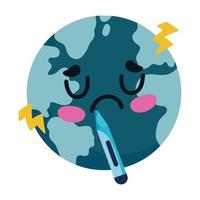 Isolated sick world with thermometer vector design