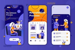 Recruitment process unique design for social networks stories. vector