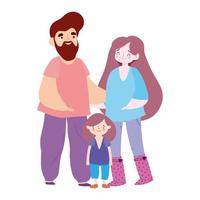 relación madre padre e hija, día de la familia vector