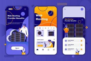 Web hosting provider unique design for social networks stories. vector