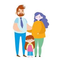 mother father and daughter relationship, family day vector