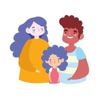 mother father and daughter relationship, family day vector