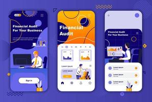 Kit de diseño único de auditoría financiera para historias de redes sociales. vector