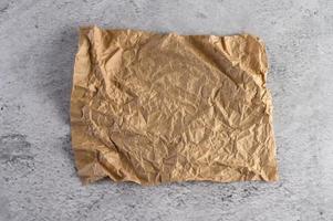 Recycled crumpled brown paper photo