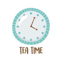 tea, clock tea time isolated design vector