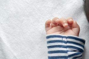 A newborn baby hand photo