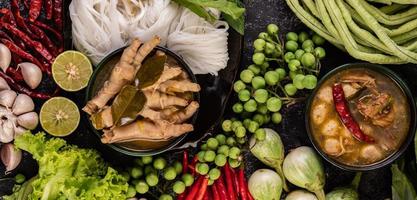 Rice noodles and chicken feet with beans photo