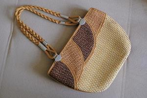 Fashionable wicker bag photo