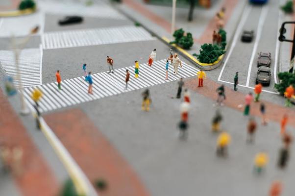 Small tilt shift city people landscape 1832884 Stock Photo at Vecteezy