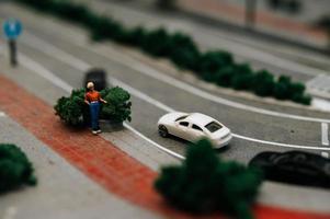 Close up of tilt shift traffic photo