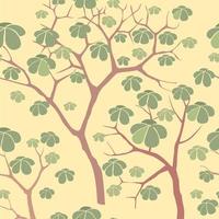 Forest seamless background. Garden tree pattern vector