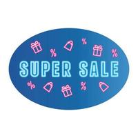 11 11 shopping day, neon calligraphy super sale advertising design vector