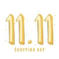 11 11 shopping day, advertising sale special vector